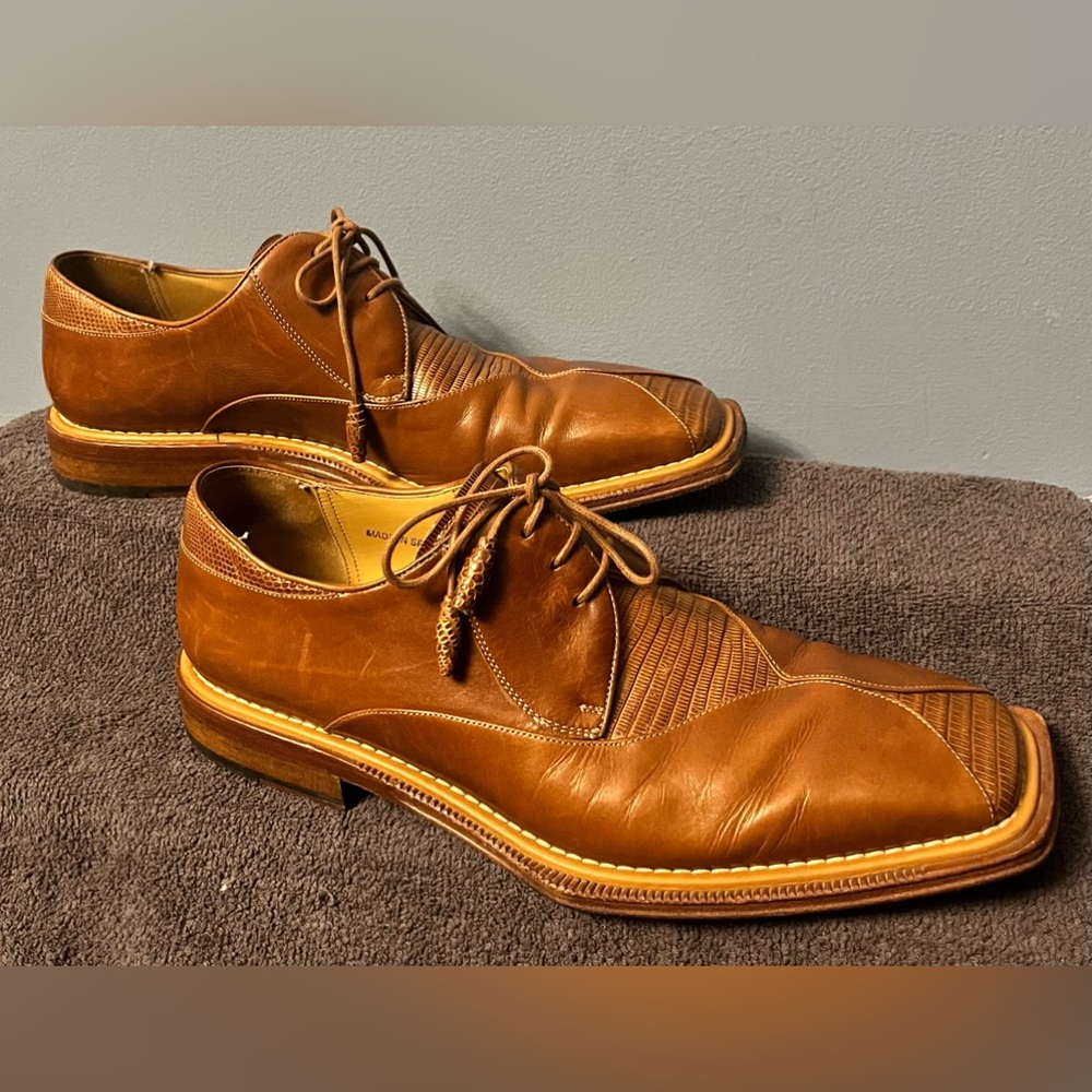 Mezlan Mens Lizard Oxford Shoes in Brown! - Picture 3 of 11